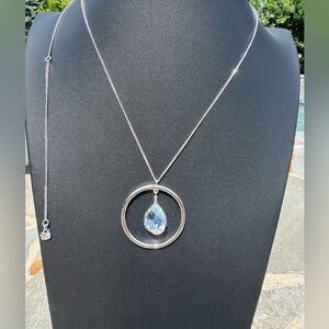 Swarovski Teardrop Crystal & Rhodium Plated Pendant Necklace